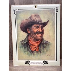 Bill Hampton Gritty Cowboy Print "May Neither Drought Nor Rain" 1974 - 16X20 NEW